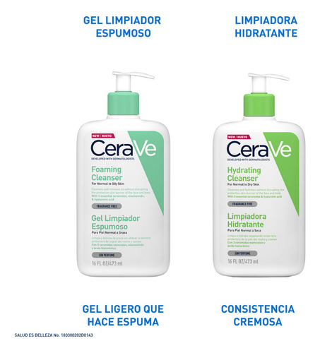 Gel Cerave Limpiador Espumoso Piel Normal A Grasa Sin Perfum