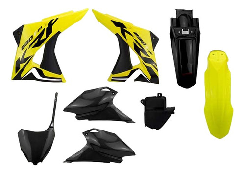 Kit Plasticos Crf230 2019 Amarillo/negro Para Moto 