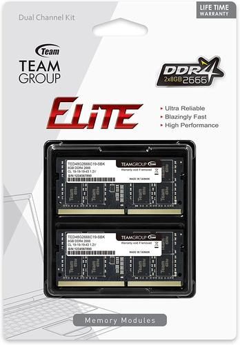 Memorias Ram Teamgroup Elite Ddr4 16gb Kit (2 X 8gb) 2666mhz