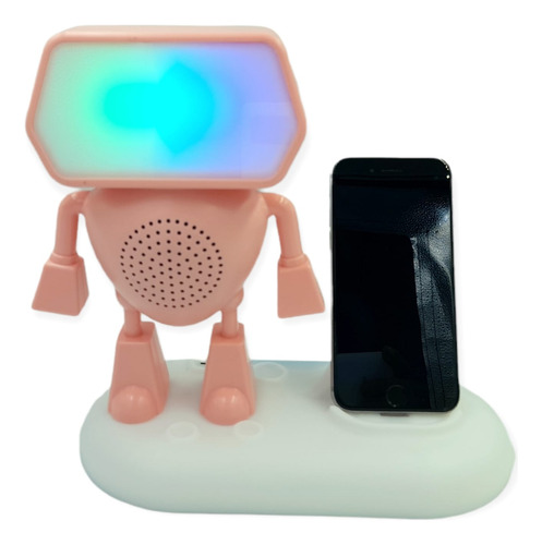 Bocina Portátil Robot Bluetooth Luces Altavoz Aux Sd Usb