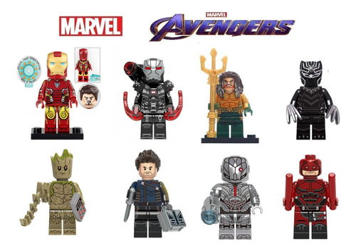 8 Figuras Super Heroes Bloques Para Armar