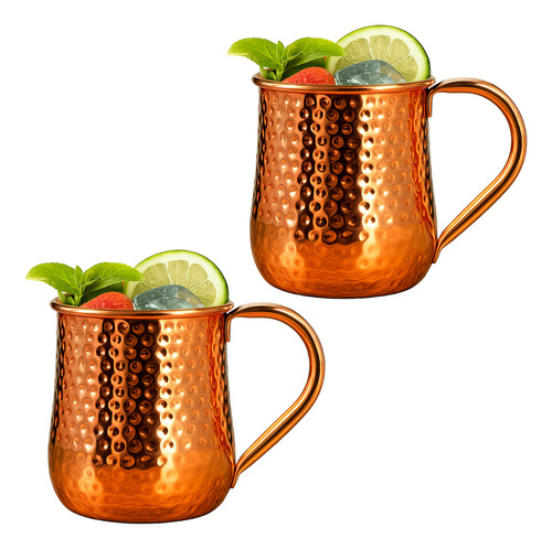 X2 Vasos Mugs Cobre Moscow Mule Coctel 500ml Tragos Mojitos