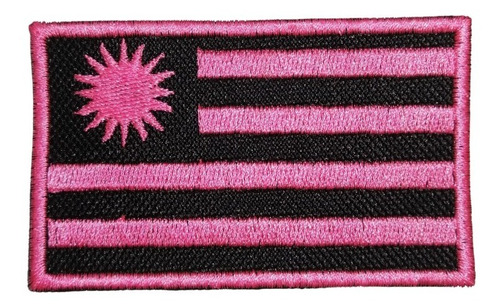 Pack 10 Bandera Uruguay Bordada 8x5 Cm Rosa + 2 De Regalo 