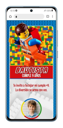 Tarjeta Invitacion Digital Lego Confirmacion Audio Ubicacion