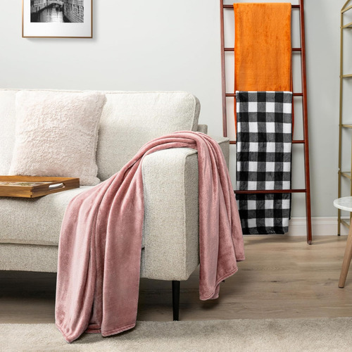 Frazada Manta Plush Flannel 240 X 190cm Térmica Ultra A Soft Rosa Opaco Liso