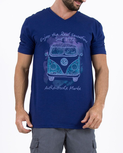 Camiseta Kombi Malha Flamê E Decote V