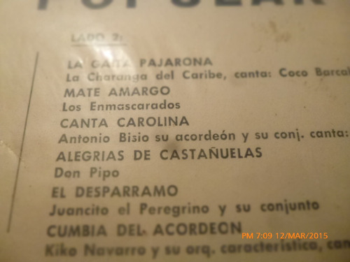 Vinilo Lp De Fiesta Popular --te Come El Leon (u1151