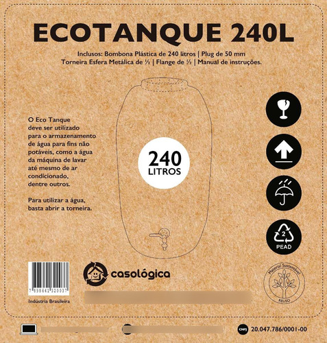 Eco Tanque 240l - Bombona / Tambor / Barrica / Coleta Água (Recondicionado)