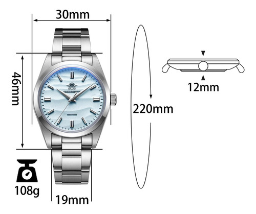 Addiesdive Reloj De Pulsera De Cuarzo Azul De 36 Mm Para Hom