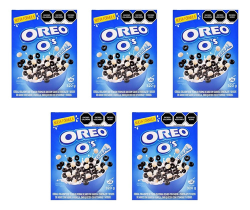 Cereal Oreo O´s Chocolate Y Vainilla 311 G 5 Cajas