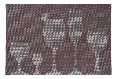 Set X 6 Mantel Individual Reversibles Otten Copas 30 X 45 Cm Color Marrón