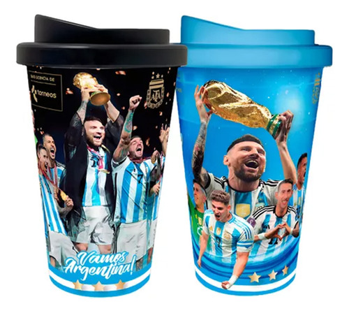 Vaso Doble Capa Tapa 500ml Seleccion Argentina Oficial
