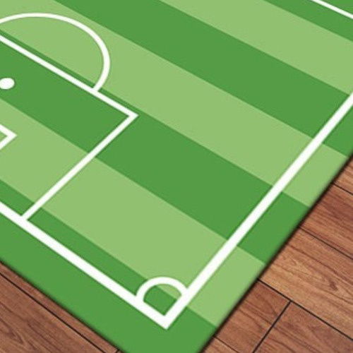 Tapete Belga Divertido Quarto Menino Campo Futebol Verde