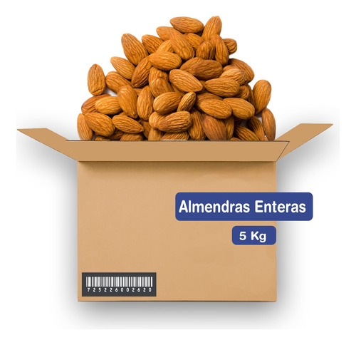Almendra Entera Natural Sin Sal Premium Nacional, Granel 5kg
