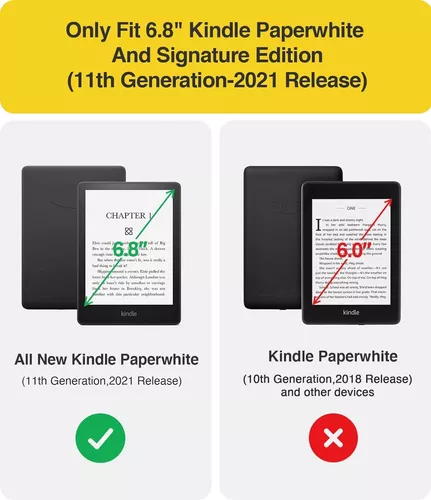 Funda para Kindle Paperwhite 2018 – Funda protectora de piel sintética con  función de encendido y apagado automático para  Kindle Paperwhite