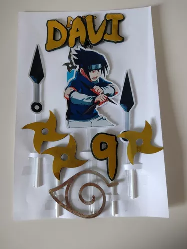 Topo de bolo Naruto - Sasuke Uchiha #2 - Arquivo de corte