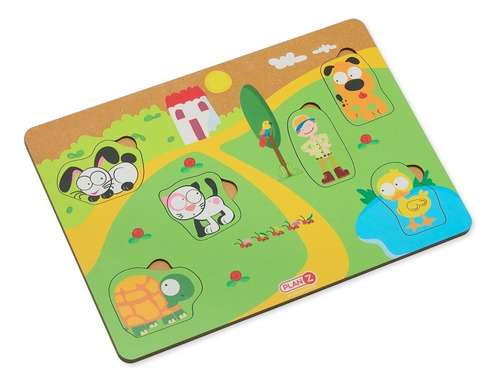Imagen 3 de 8 de Juego Encastre Madera Animales Simple Infantil Niños