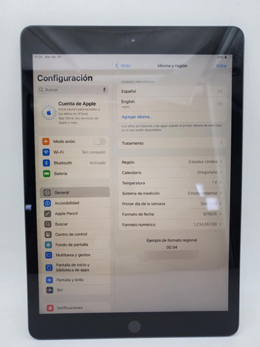Ipad 7th 2019 A2197 10.2 32gb Space Gray 3gb De Memoria Ram Gris Oscuro (Usado)