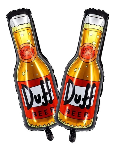 Set X2 Globos Metalizados Cerveza Duff Los Simpsons