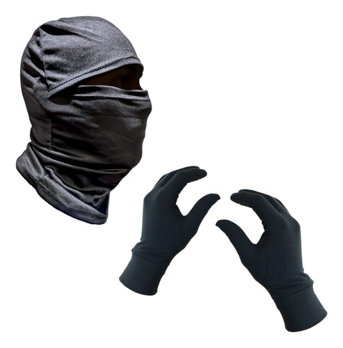 Pasamontaña Mascara Balaclava + Guantes Primera Piel Frisado