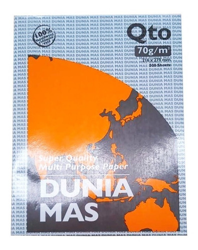 Caja Hoja De Papel Dunia Mas Paq 5000 Pzs Tamaño Carta 70 Gr