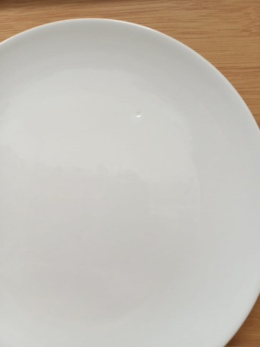 Imagen 9 de 9 de Set 8 Piezas Plato Playo Postre Liso Porcelana Blanca Import