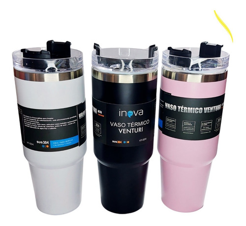 Imagen 9 de 9 de Vaso Acero Inoxidable Frio Calor Auto Camping 900ml Inova