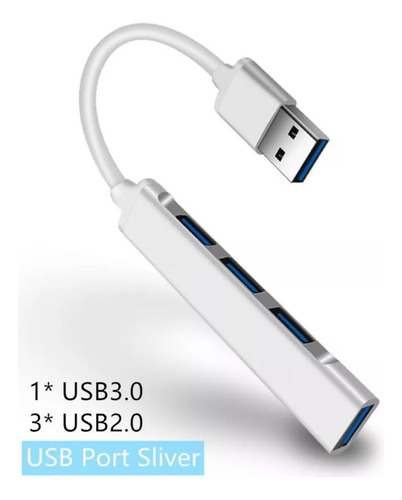Kit Com 10 Hub Usb 3.0 Extensor 4 Portas Cinza