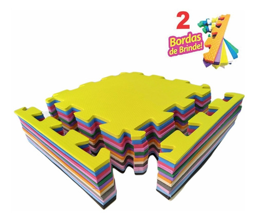 Kit 36 Tapetes Infantil Emborrachado 50x50 20mm Tatame Eva