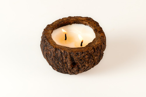 Vela Aromática Da Mata Com Essência De Breu Branco- Verobio Creme Ouriço De Castanha Breu Branco