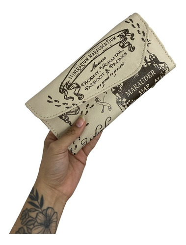 Harry Potter Billetera Con Monedero Diseño Mapa Merodeador. 