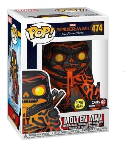 Funko Pop! #474 Molten Man Glows In The Dark Only Game Stop.