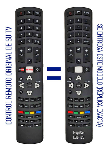 Control Remoto Para Smart Tv Rca Hitachi Tcl Netflix Youtube