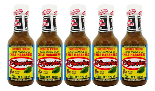 Salsa El Yucateco Chile Habanero 120 Ml 5 Piezas