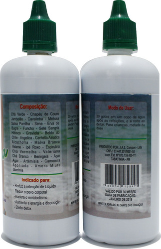 Kit 5 Unid Gotas De Desincha 100ml Efeito Detox 100% Natural