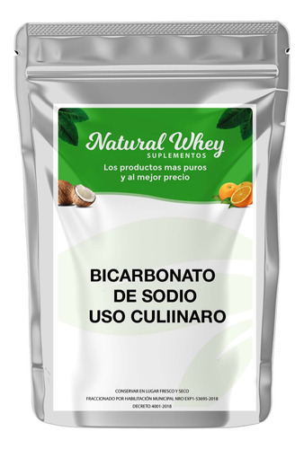 Bicarbonato De Sodio 1 Kg Uso Culinario Natural Whey