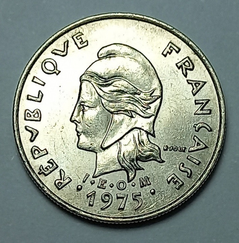 Polinesia Francesa - 10 Francs 1975 - Km 8 (ref C1)
