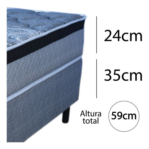 Imagen 5 de 8 de Sommier 1 Plaza Espuma Alta Densidad 150kg Altura 24cm S