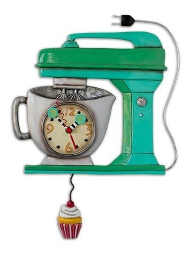 Diseños Allen  Vintage Mezclador Verde Reloj De Pendulo
