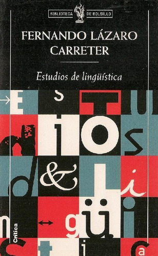 Libro Estudios De Linguística De Fernando Lázaro Carreter