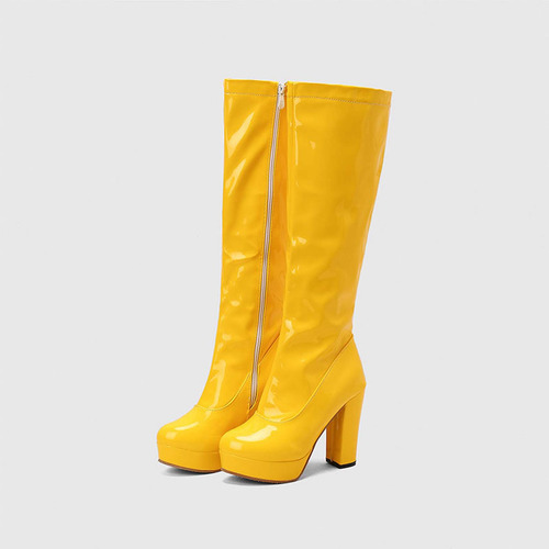 Botas De Tacón Alto Hasta La Rodilla De Moda Para Mujer Mult