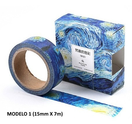 Fita Adesiva Washi Tape Scrapbook Van Gogh (mod1) 15mm X 7m