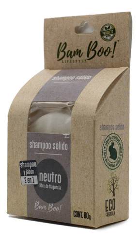 Barra Limpiadora Neutro 2 En 1 80 Gr Bam Boo! Lifestyle