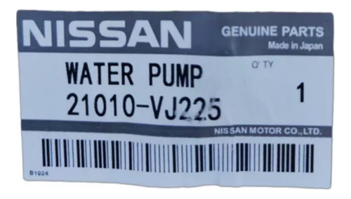 Bomba De Agua Nissan Frontier D21 D22 2.4 Ka24de A Gasolina