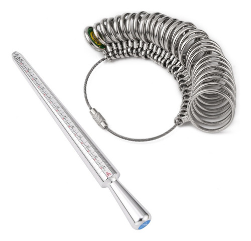 Juego De Mandril Para Medir Anillos + 28 Medidores