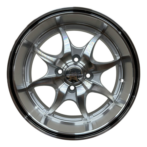 Llanta Deportiva Bk176 R15 4x100 Chevrolet Renault Toyota Vw Diamantado Linea Negra