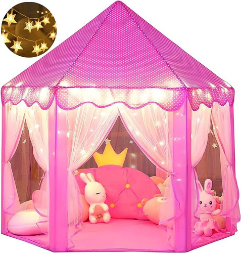 Castillo De Princesa Con Estrellas Led Para Niñas Y Niños