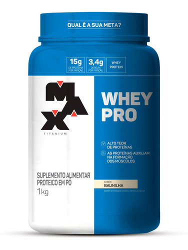 Max Titanium - Protein  Pro Com Bcaa E Aminoácidos 1kg Sabor Baunilha