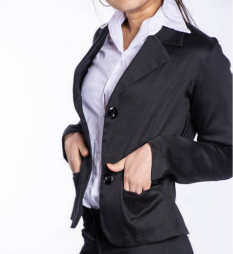 Blazer Saco Garbardina Elastizada Cotton/saten Para Mujer