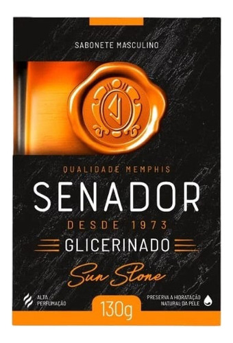 Sabonete Senador Glicerinado Sun Stone Sabão Em Barra 130g